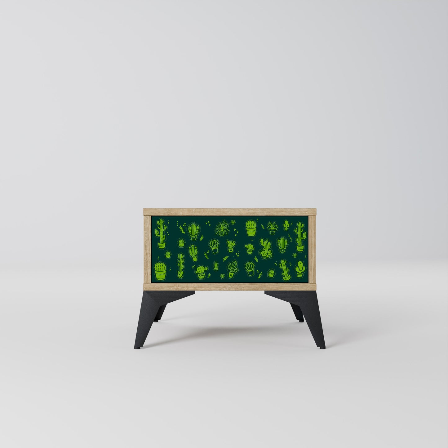 DESERT GREEN Nightstand in Oak Effect