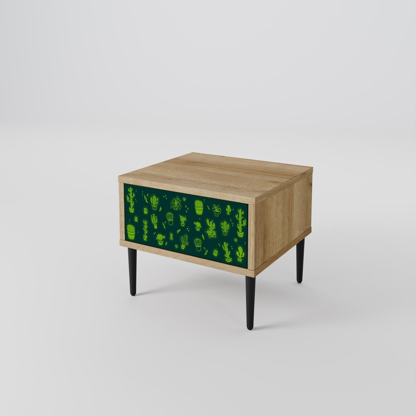 DESERT GREEN Nightstand in Oak Effect