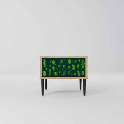 DESERT GREEN Nightstand in Oak Effect