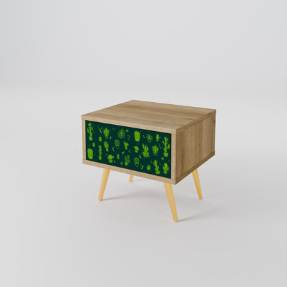 DESERT GREEN Nightstand in Oak Effect