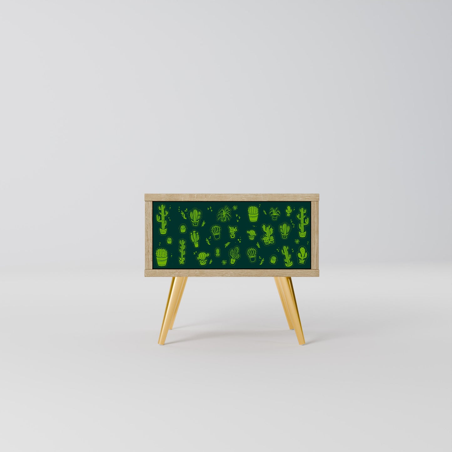 DESERT GREEN Nightstand in Oak Effect