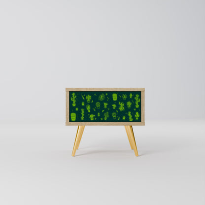 DESERT GREEN Nightstand in Oak Effect