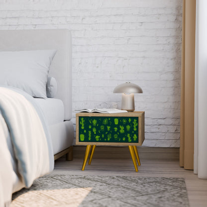DESERT GREEN Nightstand in Oak Effect
