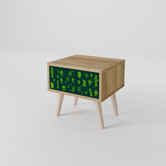 Comodino DESERT GREEN in effetto rovere