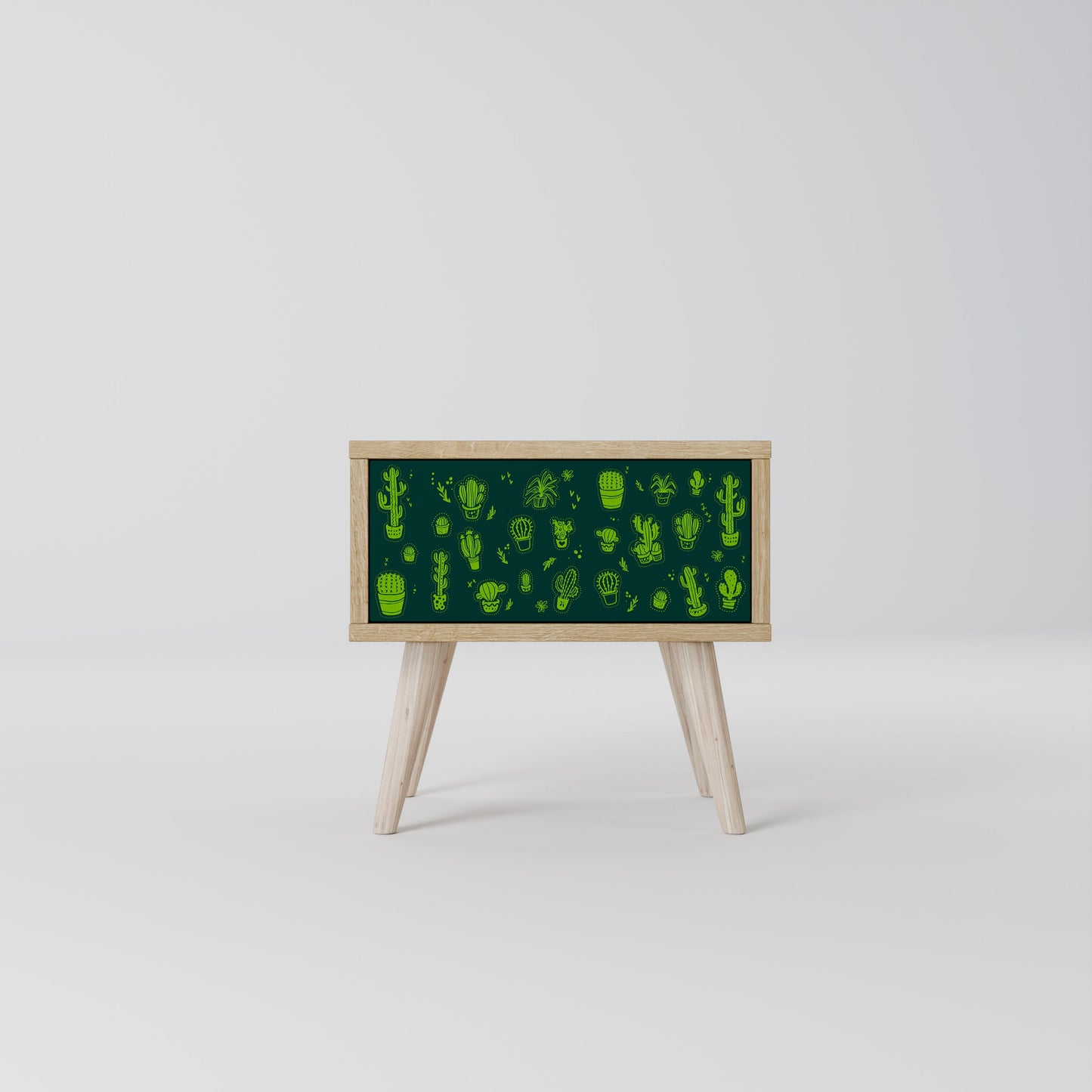 DESERT GREEN Nightstand in Oak Effect