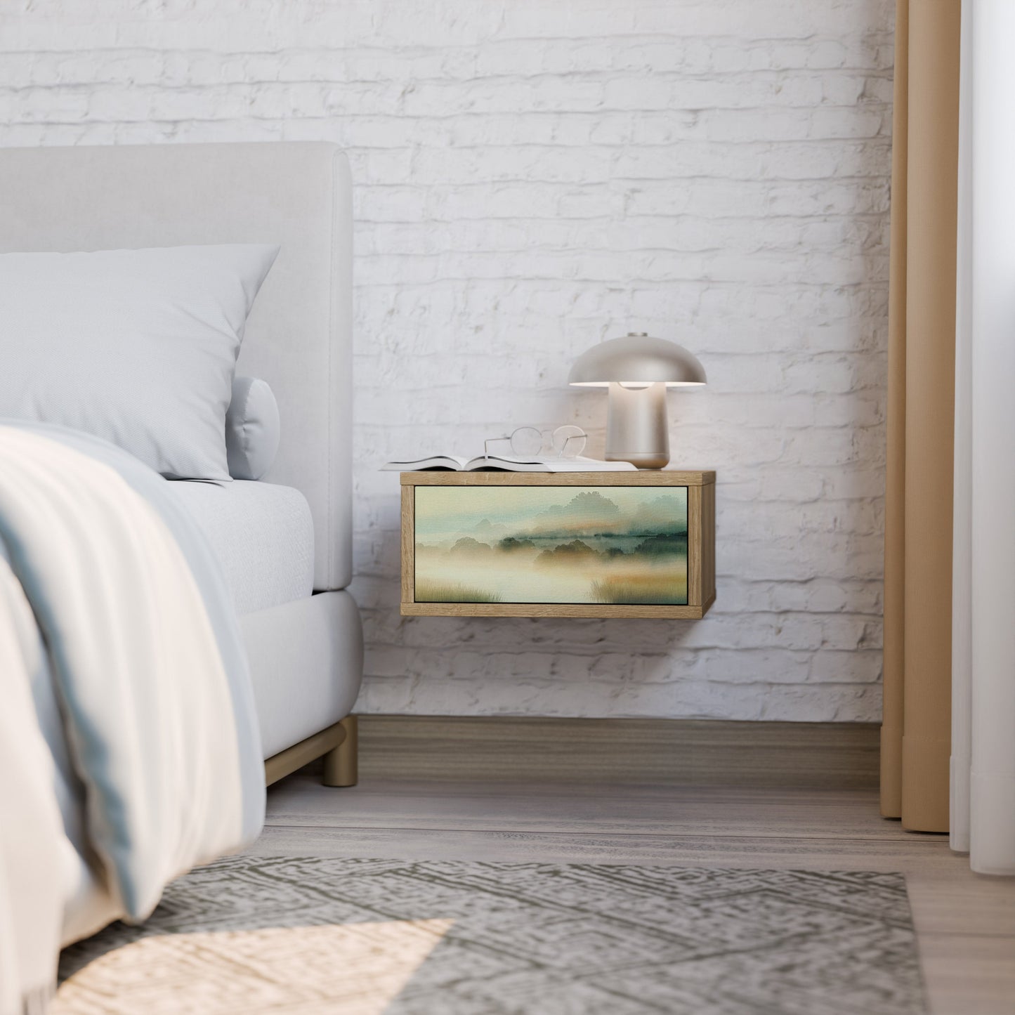 MORNING BY THE LAKE Nightstand in Oak Effect