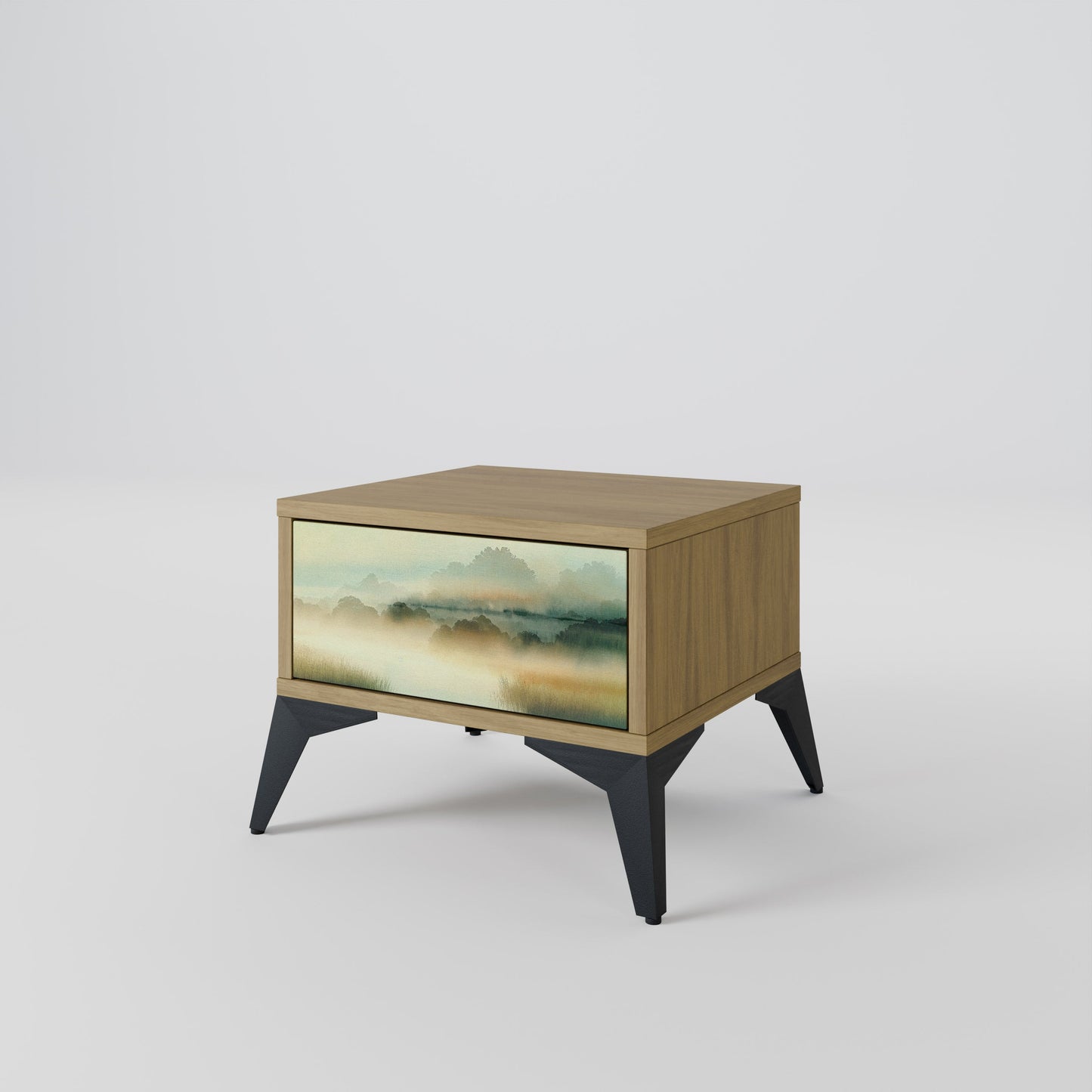 MORNING BY THE LAKE Nightstand in Oak Effect