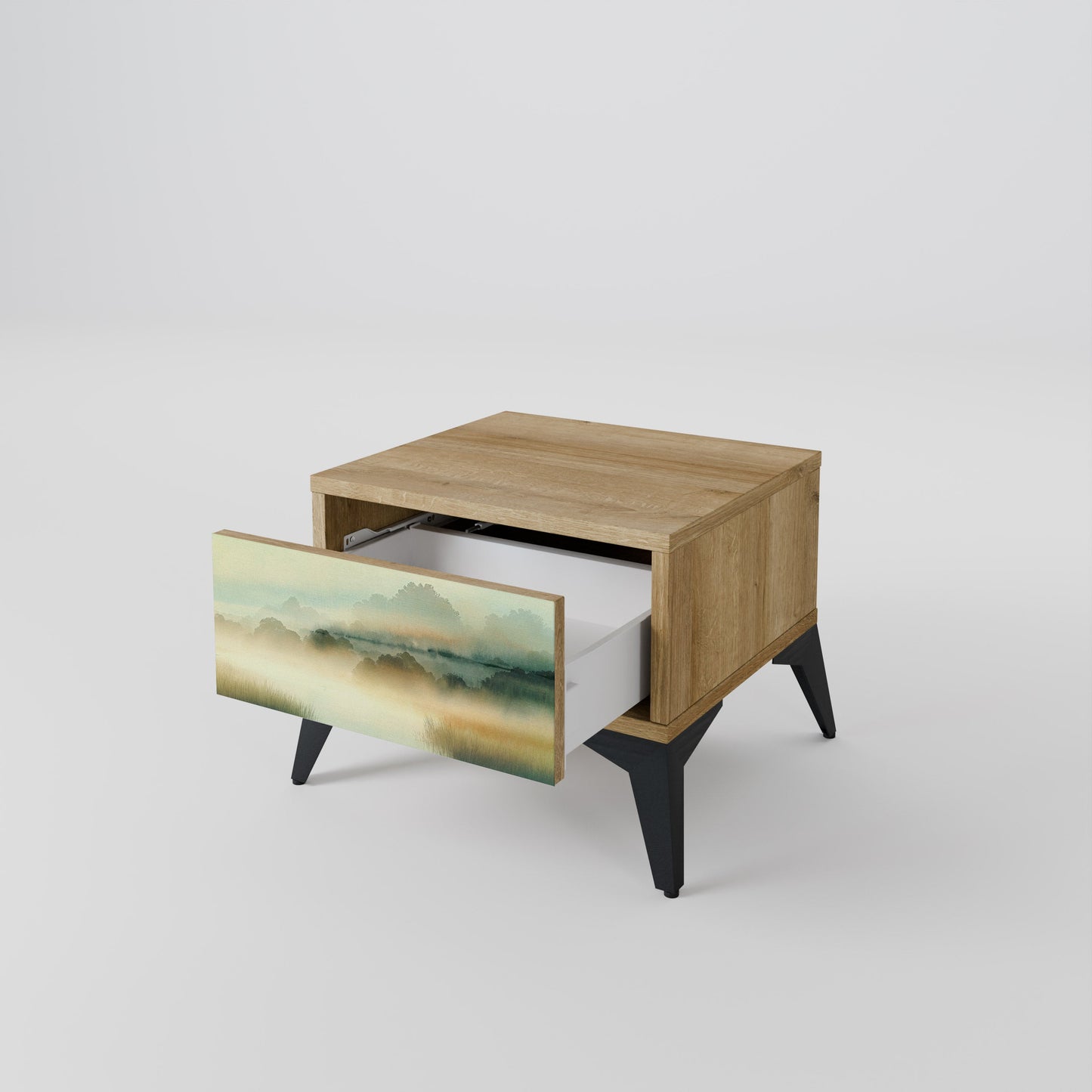 MORNING BY THE LAKE Nightstand in Oak Effect