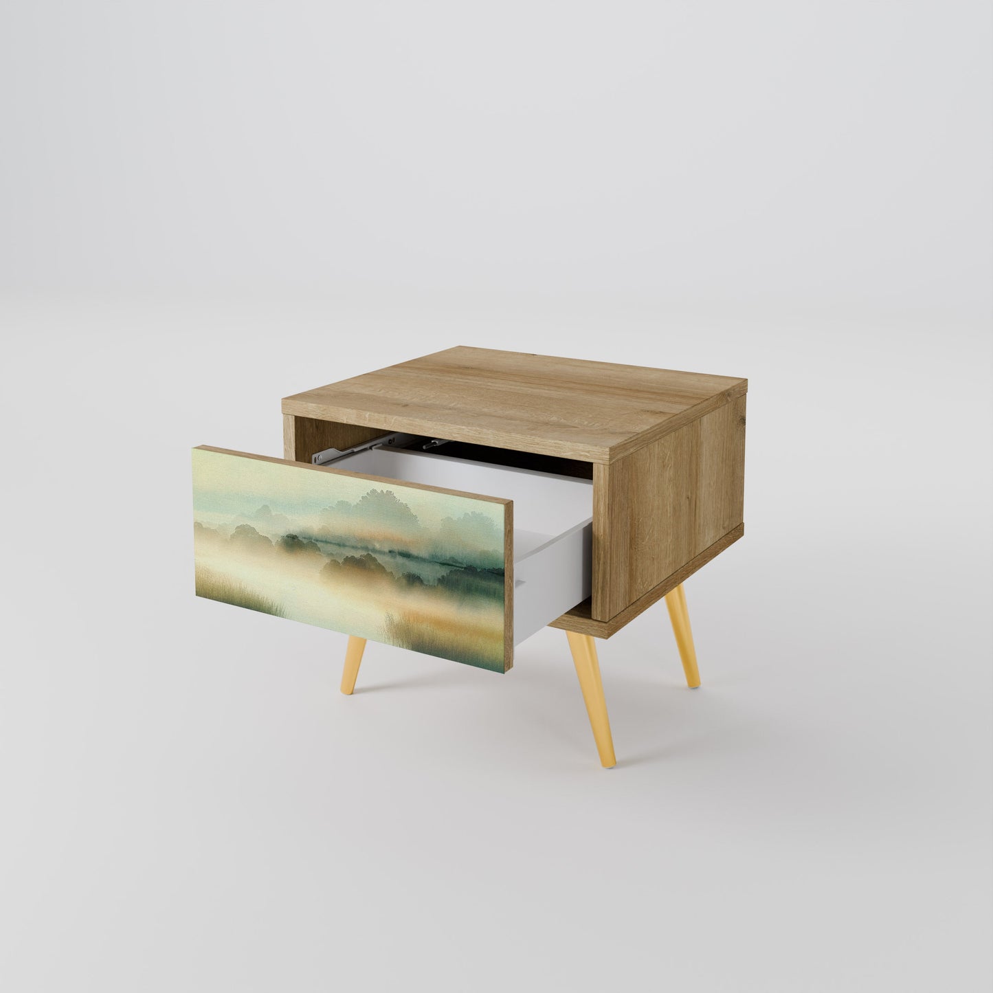 MORNING BY THE LAKE Nightstand in Oak Effect