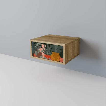 TROPICAL COMPOSITION Nightstand in Oak Effect