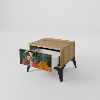 TROPICAL COMPOSITION Nightstand in Oak Effect
