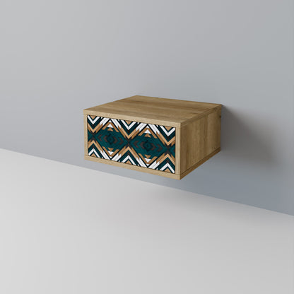 Comodino GEOMETRIA ARTISTICA in effetto rovere