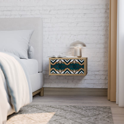 Comodino GEOMETRIA ARTISTICA in effetto rovere