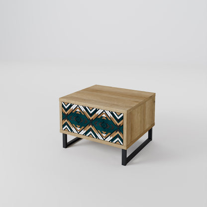 Comodino GEOMETRIA ARTISTICA in effetto rovere