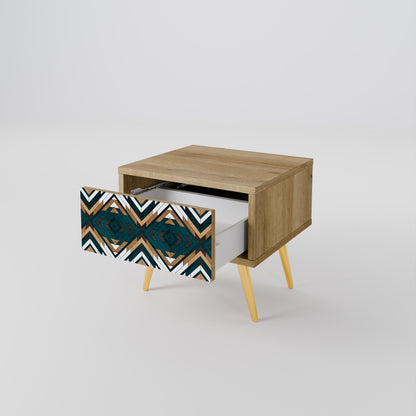 Comodino GEOMETRIA ARTISTICA in effetto rovere