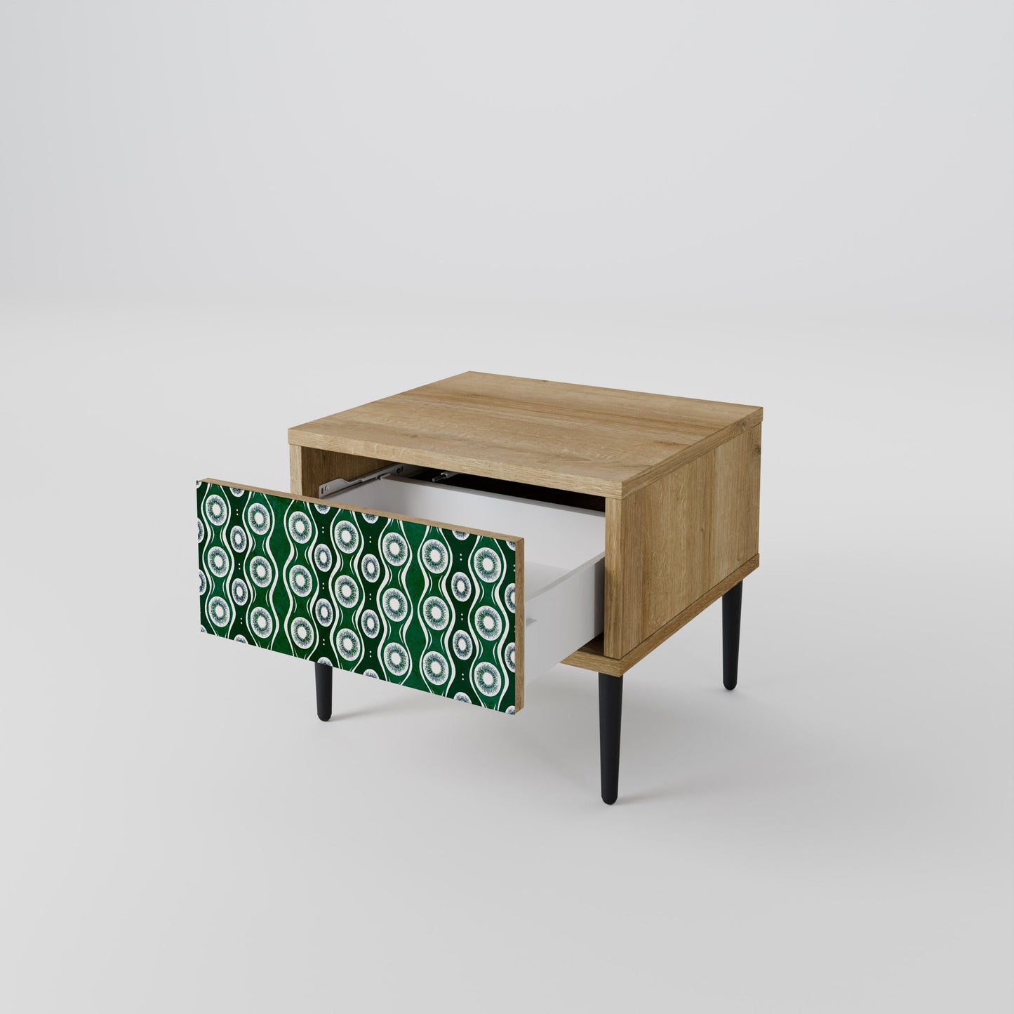 GREEN EYES Nightstand in Oak Effect