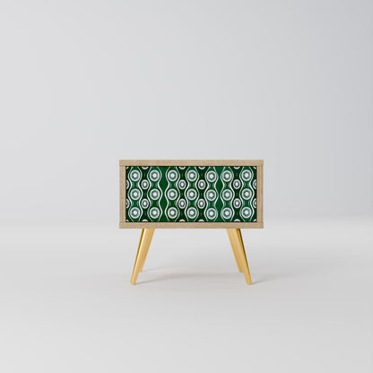 GREEN EYES Nightstand in Oak Effect