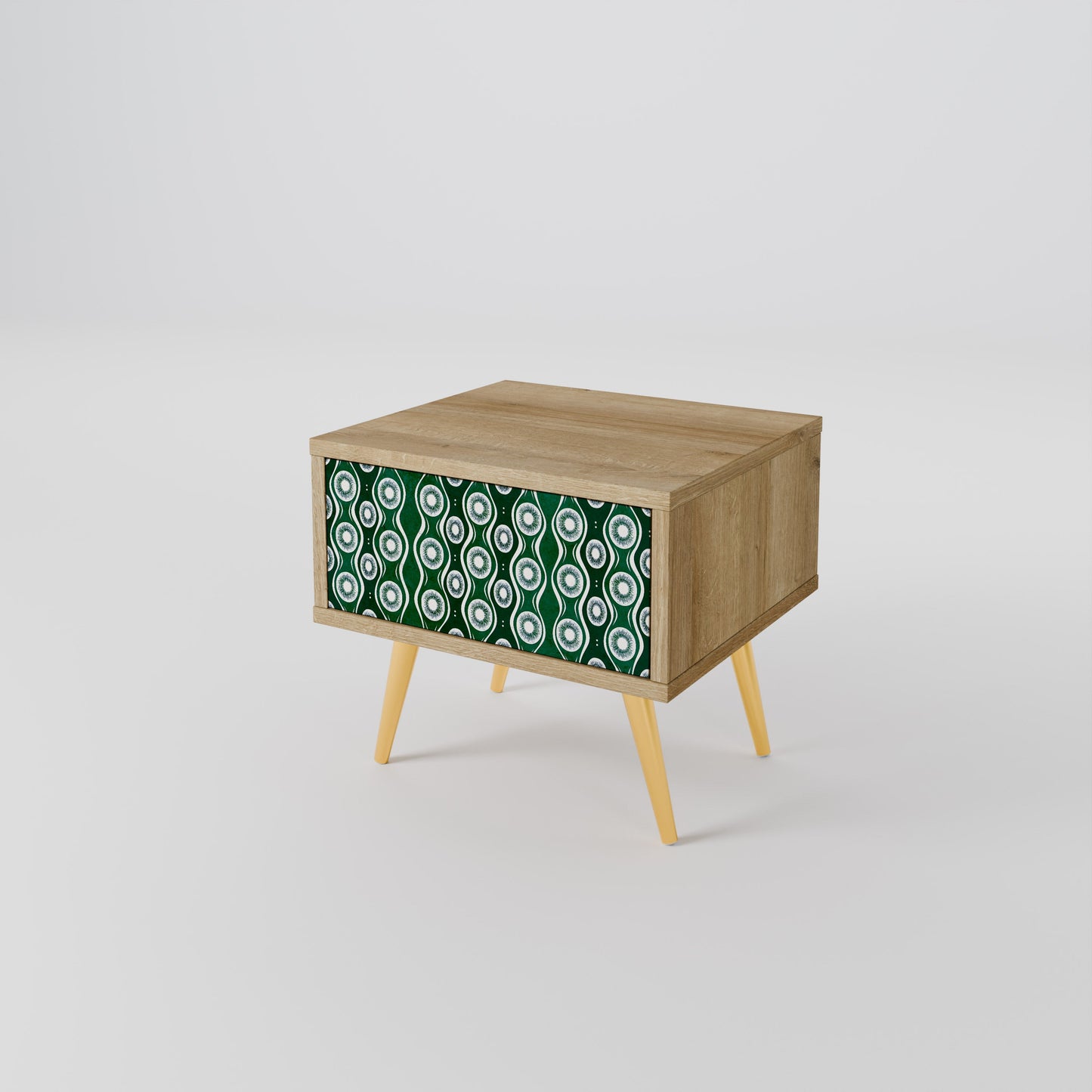 GREEN EYES Nightstand in Oak Effect