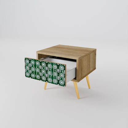 GREEN EYES Nightstand in Oak Effect