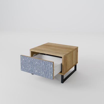 Comodino GRAPHITE RAIN in effetto rovere