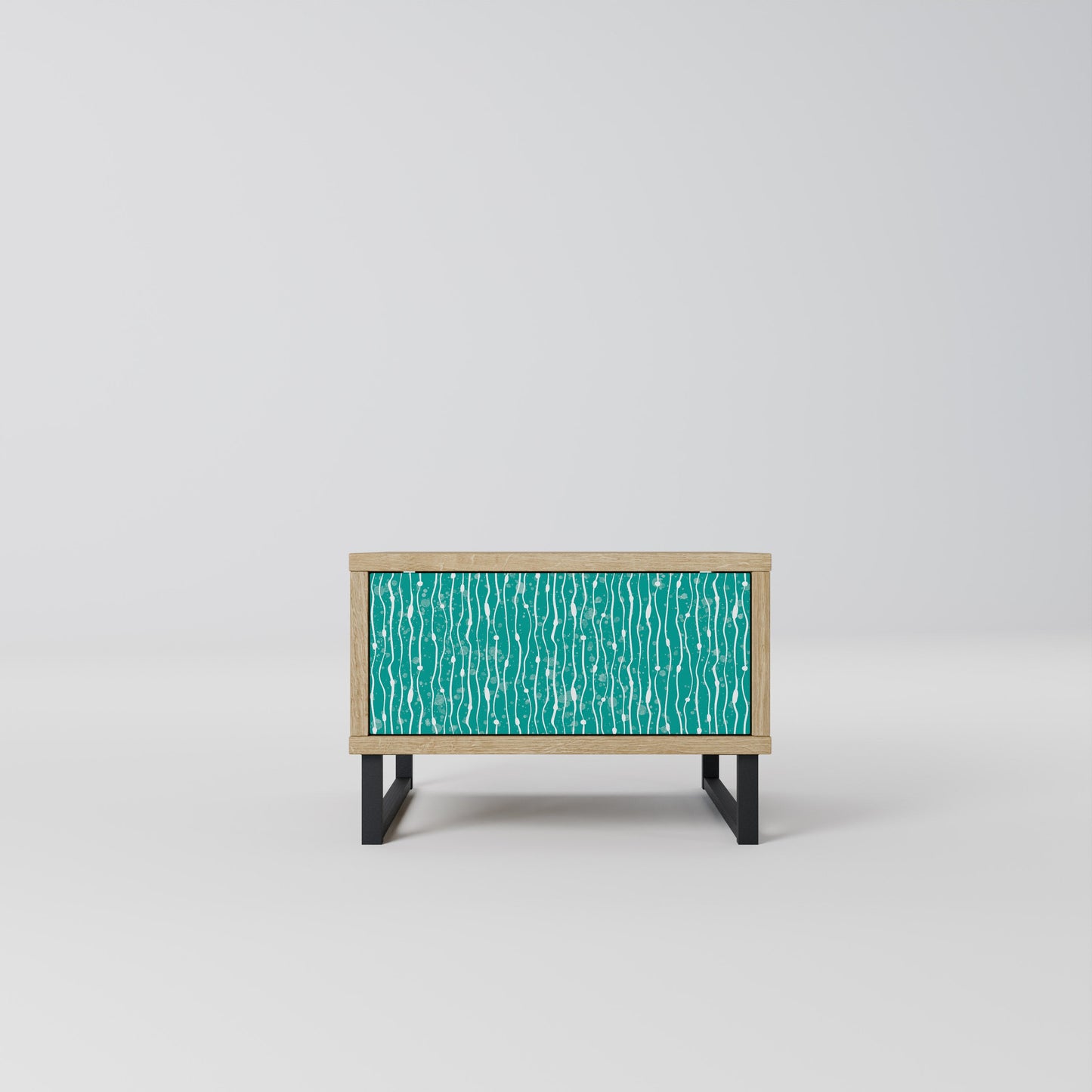 Comodino TURQUOISE RAIN in effetto rovere