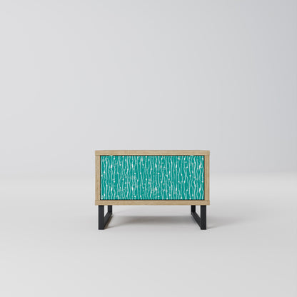 Comodino TURQUOISE RAIN in effetto rovere