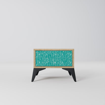 Comodino TURQUOISE RAIN in effetto rovere