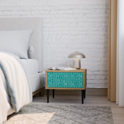 Comodino TURQUOISE RAIN in effetto rovere