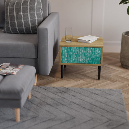Comodino TURQUOISE RAIN in effetto rovere