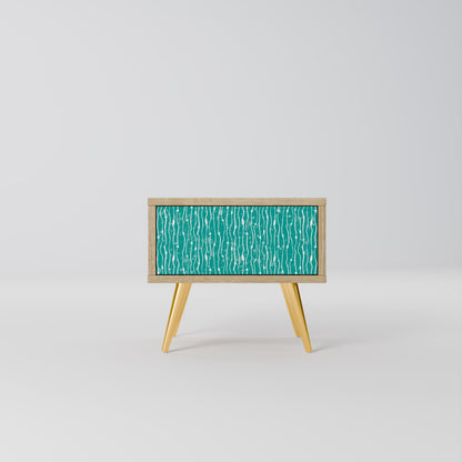 Comodino TURQUOISE RAIN in effetto rovere