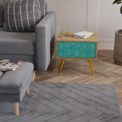 Comodino TURQUOISE RAIN in effetto rovere