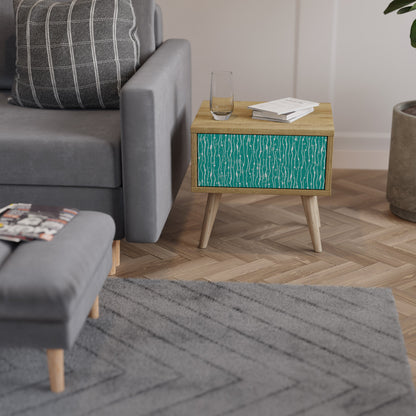 Comodino TURQUOISE RAIN in effetto rovere