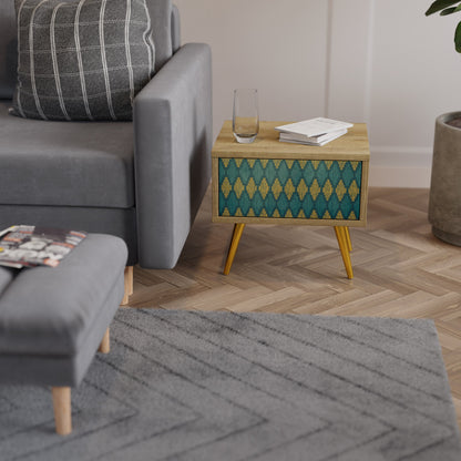 Comodino POLYGONS in effetto rovere