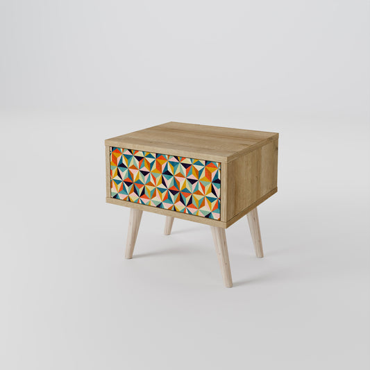 Comodino TESSELATE TREASURES in effetto rovere