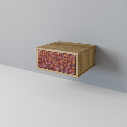 Comodino PAINTED SQUARES in effetto rovere