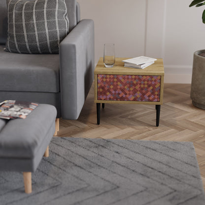 Comodino PAINTED SQUARES in effetto rovere