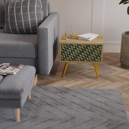 Comodino PAINTED SQUARES MIX effetto rovere