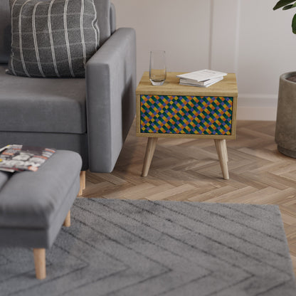 Comodino PAINTED SQUARES MIX effetto rovere