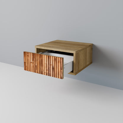 Comodino in LEGNO NATURALE effetto rovere