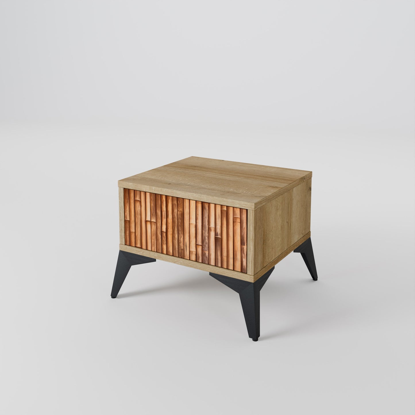 Comodino in LEGNO NATURALE effetto rovere