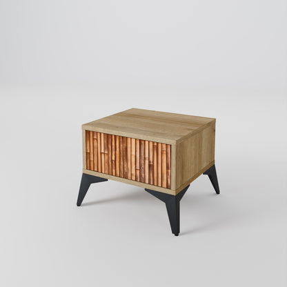 Comodino in LEGNO NATURALE effetto rovere