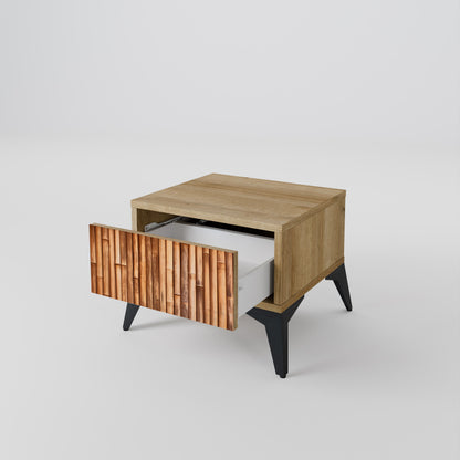 Comodino in LEGNO NATURALE effetto rovere