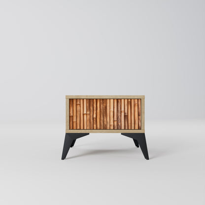 Comodino in LEGNO NATURALE effetto rovere