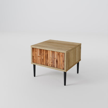 Comodino in LEGNO NATURALE effetto rovere