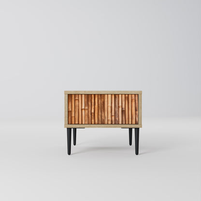 Comodino in LEGNO NATURALE effetto rovere