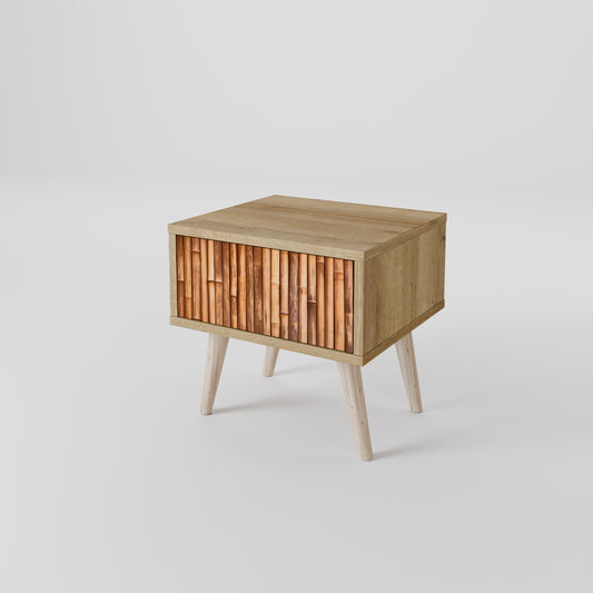 Comodino in LEGNO NATURALE effetto rovere