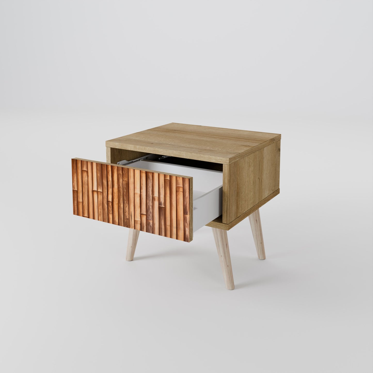 Comodino in LEGNO NATURALE effetto rovere