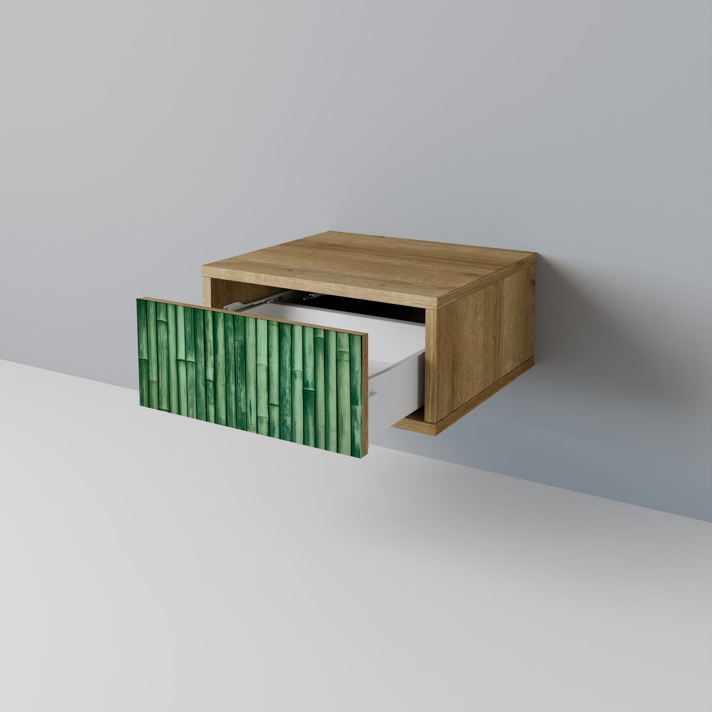Comodino NATURAL GREEN in effetto rovere