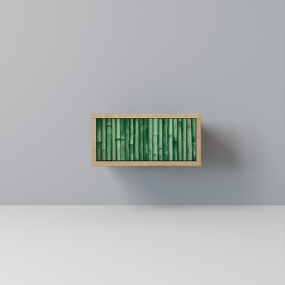 Comodino NATURAL GREEN in effetto rovere