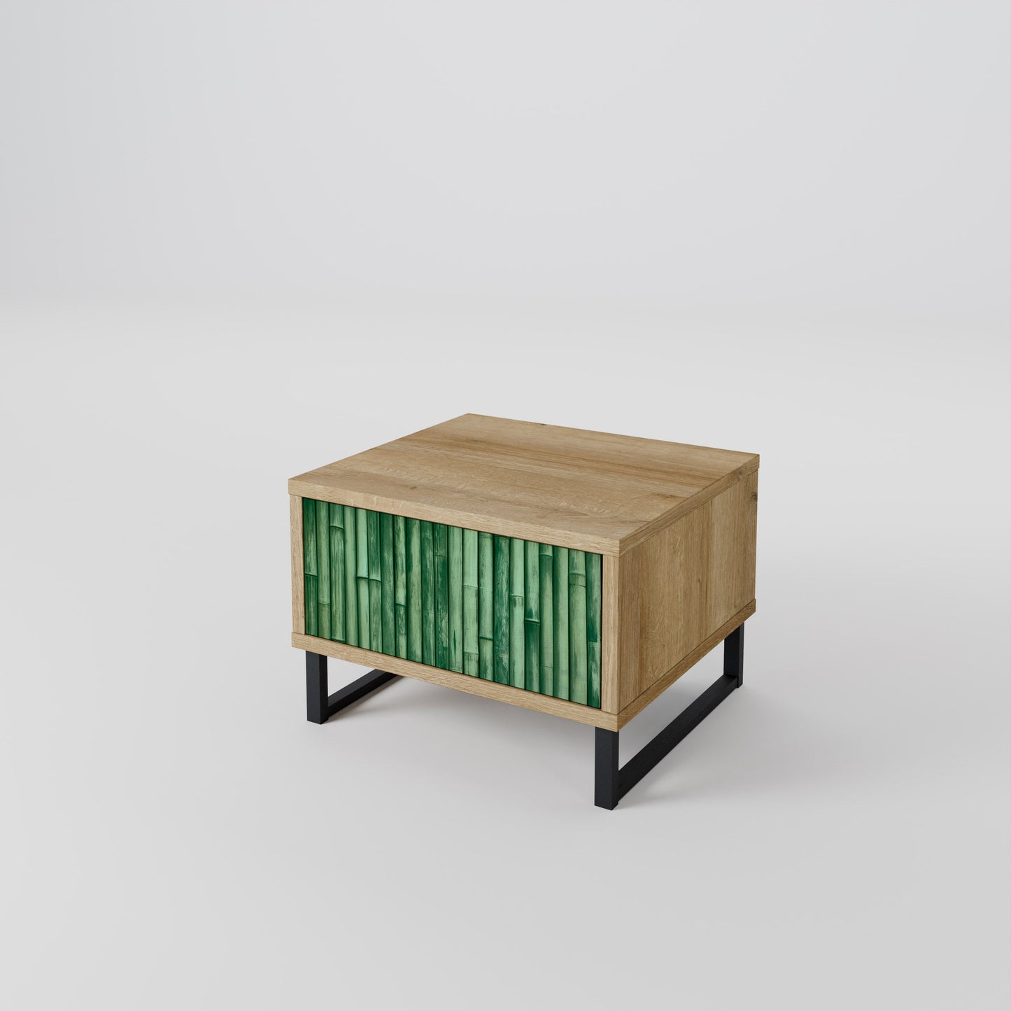 Comodino NATURAL GREEN in effetto rovere